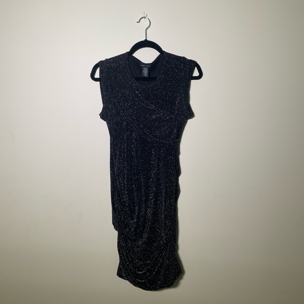 Moda International Black Sparkly Cocktail Dress, Medium